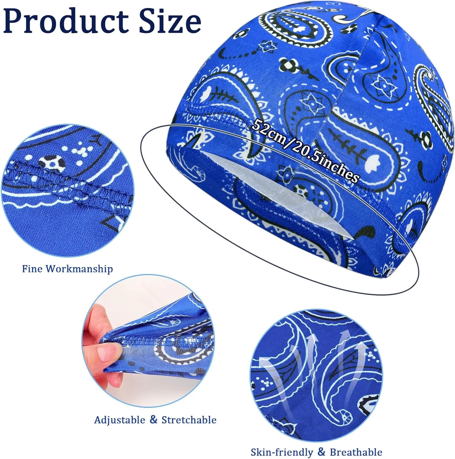 10 Pcs Cooling Skull Caps for Men Cap Welding Helmet Liner Sweat Wicking Head Wrap Bicycle Beanie Cycling Running Hat