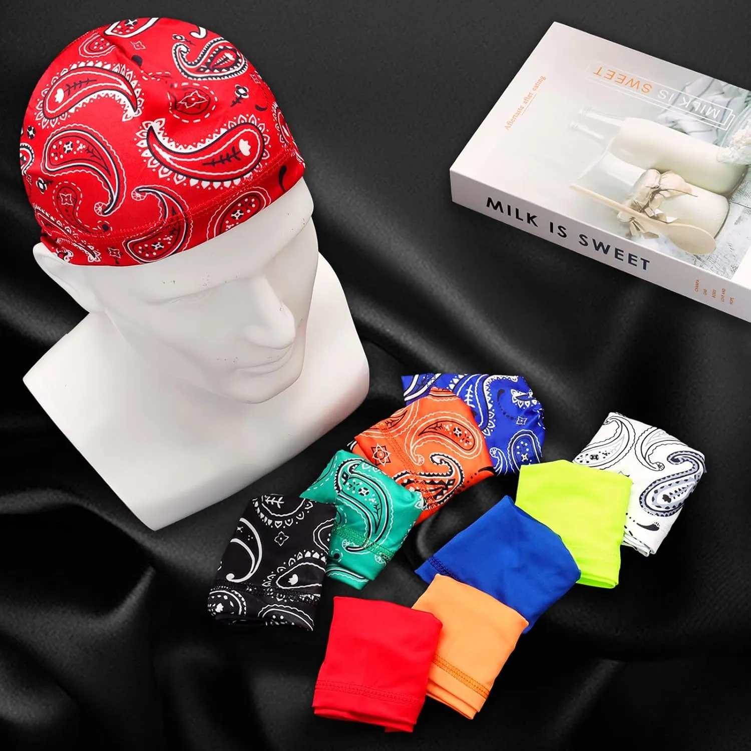 10 Pcs Cooling Skull Caps for Men Cap Welding Helmet Liner Sweat Wicking Head Wrap Bicycle Beanie Cycling Running Hat
