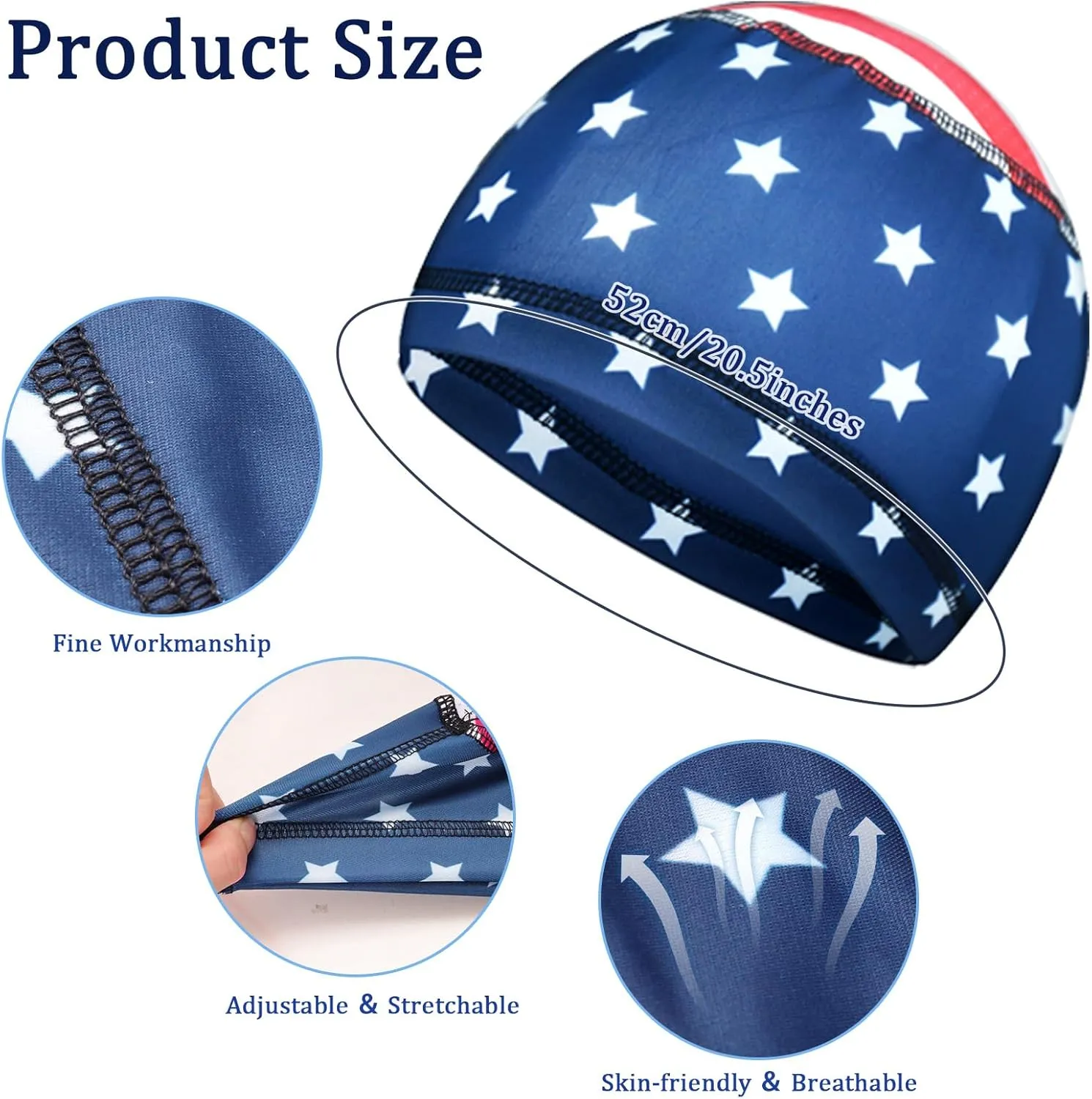 10 Pcs Cooling Skull Caps for Men Cap Welding Helmet Liner Sweat Wicking Head Wrap Bicycle Beanie Cycling Running Hat