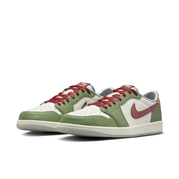 Air Jordan 1 Low OG 'Chinese New Year-Year of the Dragon' sail/cedar/oil green/light pumice/dark team red