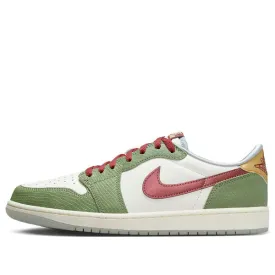 Air Jordan 1 Low OG 'Chinese New Year-Year of the Dragon' sail/cedar/oil green/light pumice/dark team red