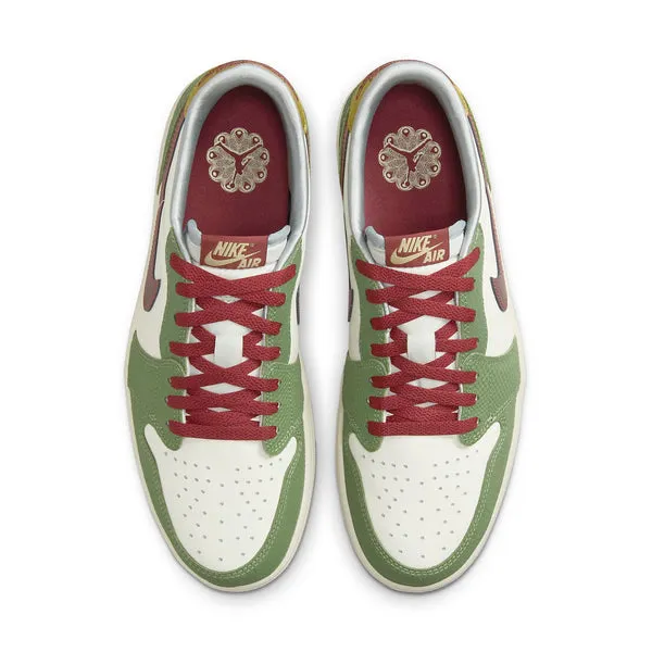 Air Jordan 1 Low OG 'Chinese New Year-Year of the Dragon' sail/cedar/oil green/light pumice/dark team red