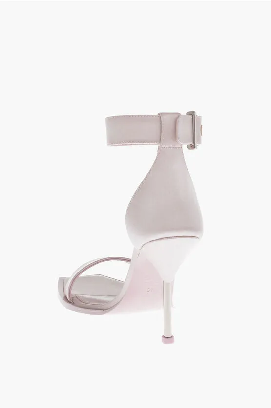 Alexander McQueen Satin Sandals With Strap Heel