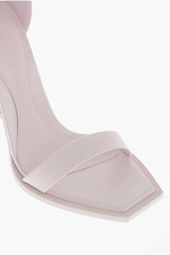 Alexander McQueen Satin Sandals With Strap Heel