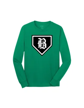 Badin Baseball - Home Plate LS Tee (Kelly Green)