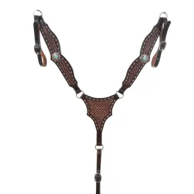 BC1162 - Brown Vintage Tooled Breast Collar