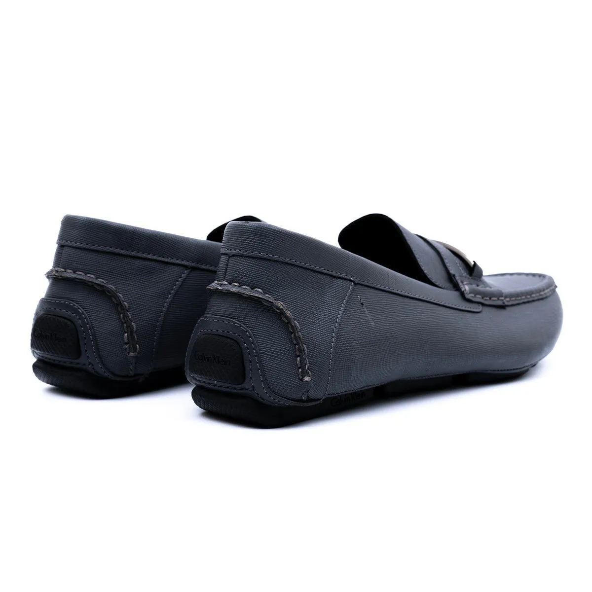 Calvin Klein Merve Formal Slip Ons Leather Grey Colour For Men