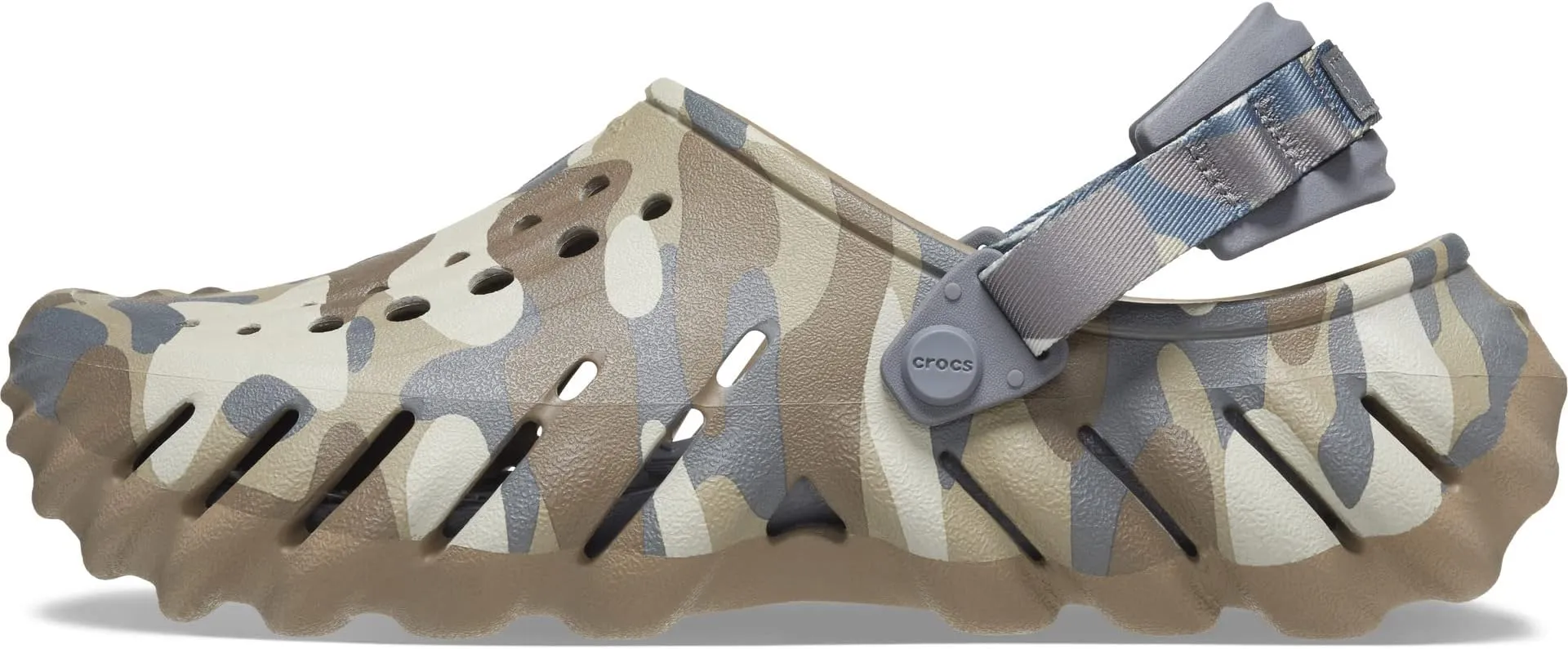 Echo Clog Crocs, Charcoal/Camo Redux