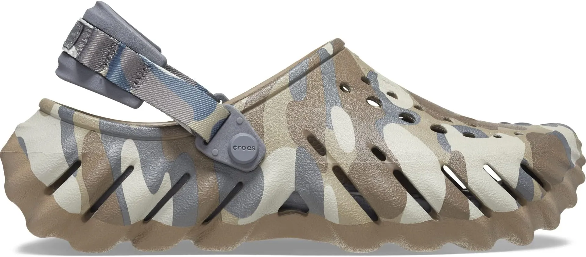 Echo Clog Crocs, Charcoal/Camo Redux