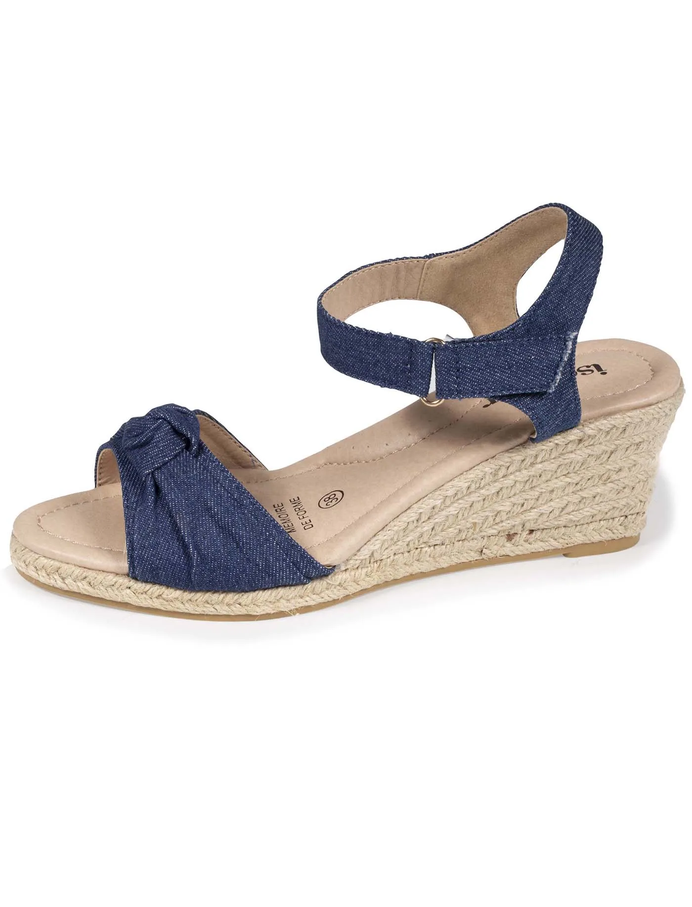 Espadrilles Femme nœud talon corde  Bleu