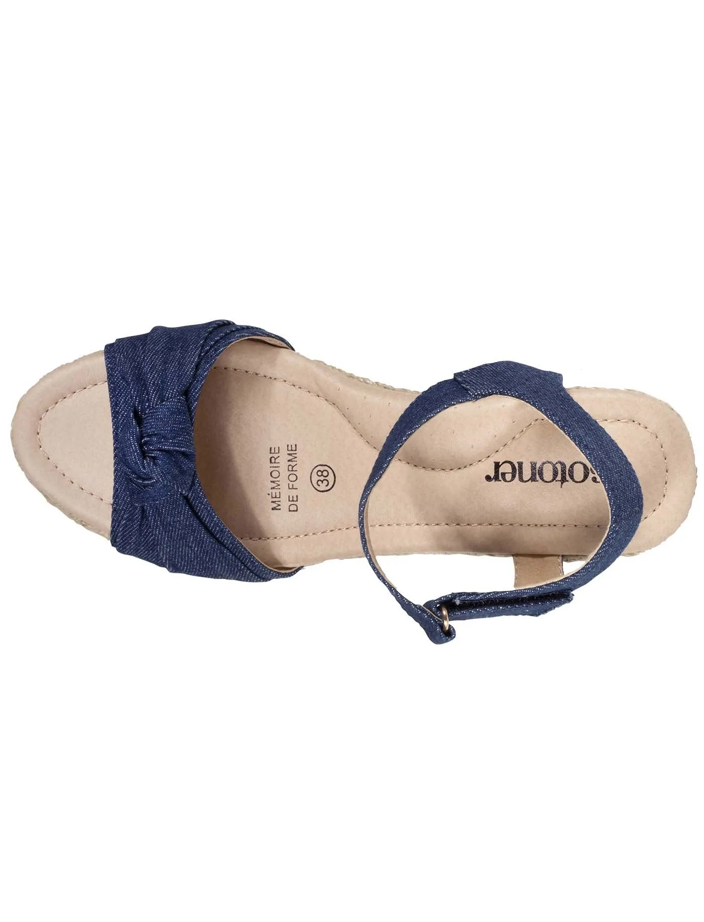 Espadrilles Femme nœud talon corde  Bleu