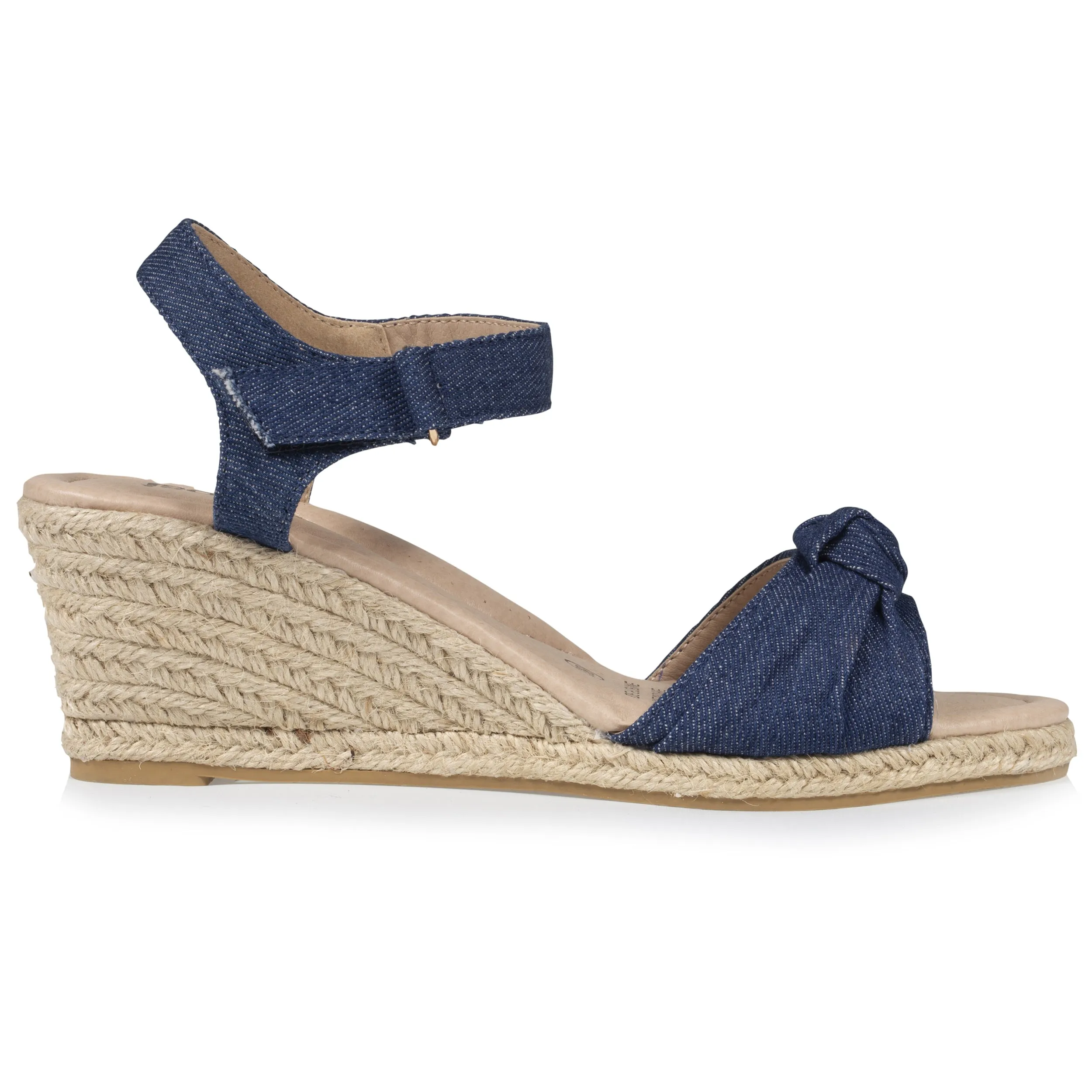 Espadrilles Femme nœud talon corde  Bleu