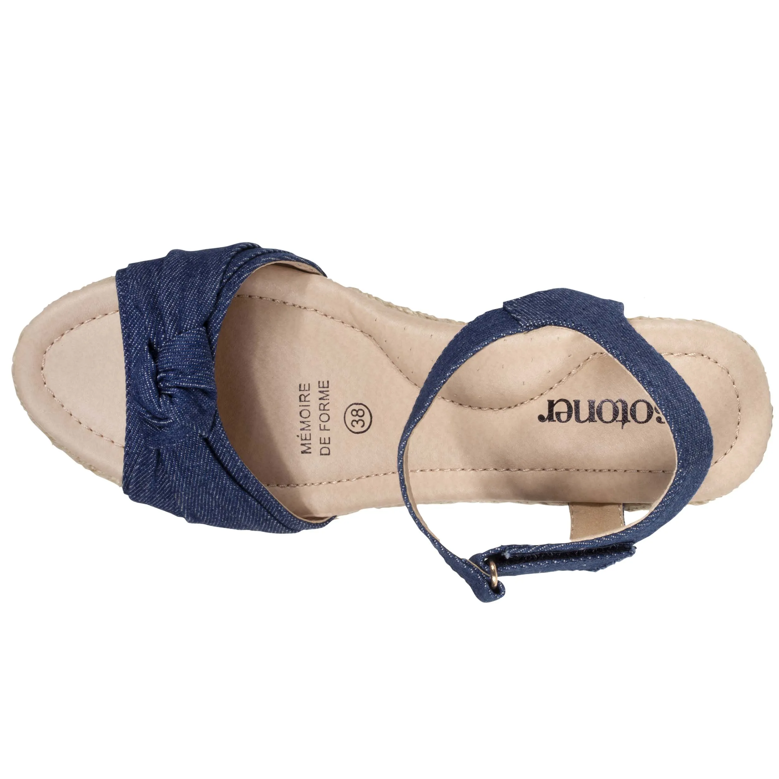 Espadrilles Femme nœud talon corde  Bleu
