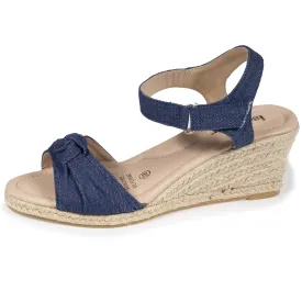 Espadrilles Femme nœud talon corde  Bleu