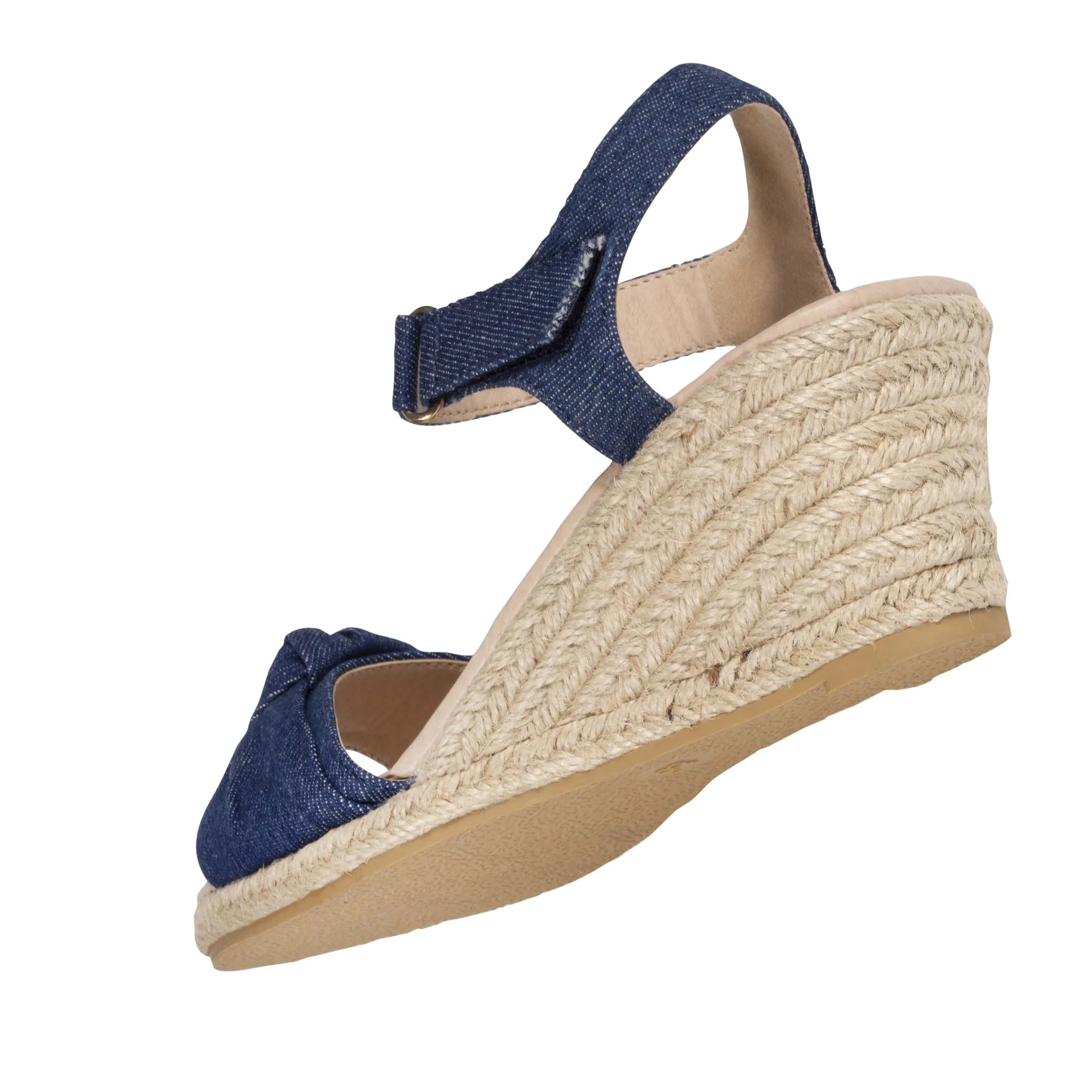 Espadrilles Femme nœud talon corde  Bleu