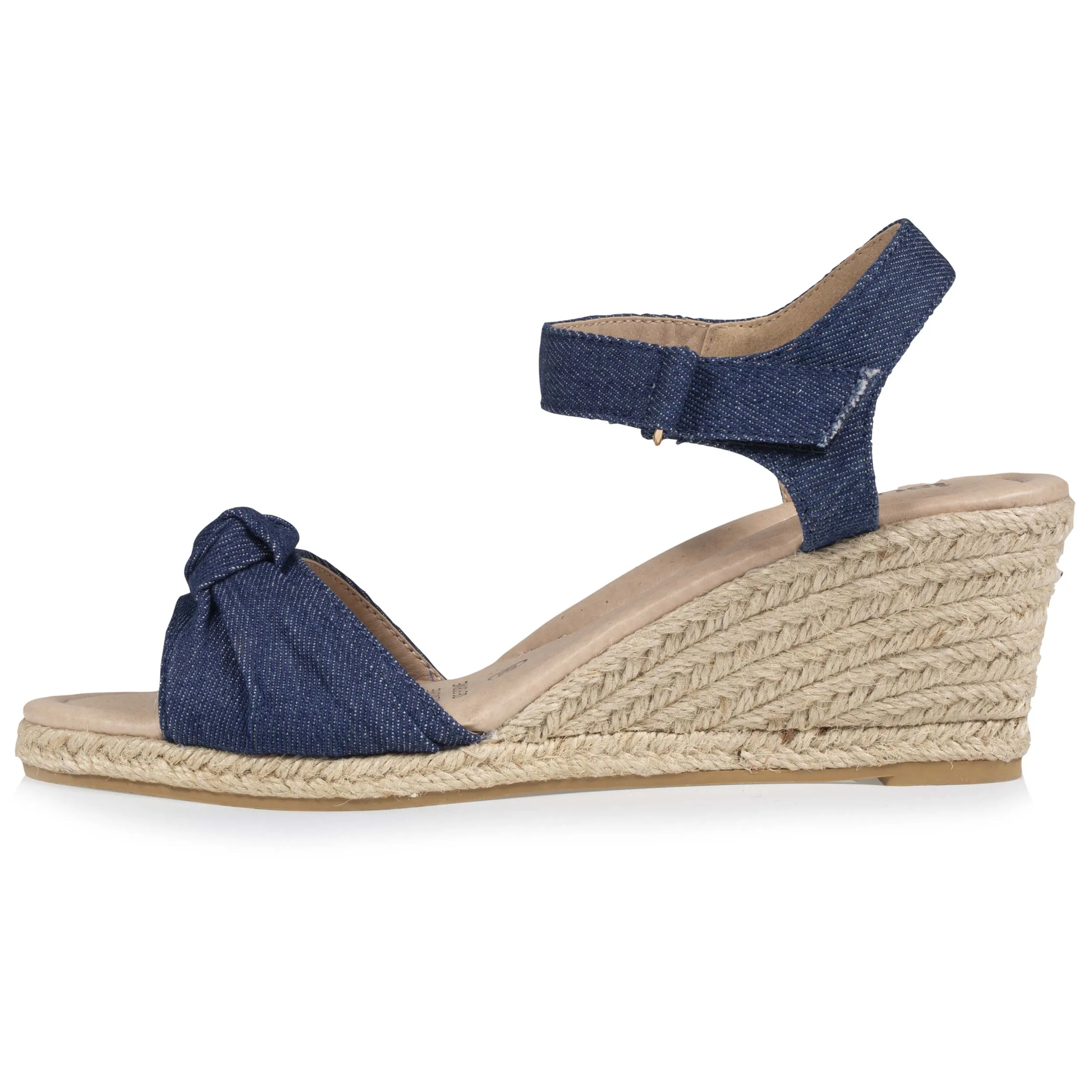 Espadrilles Femme nœud talon corde  Bleu