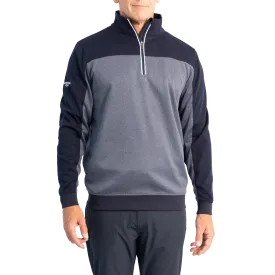 Glenmuir Douglas Quarter Zip Colour Block Performance Golf Midlayer - Navy Marl/ Navy
