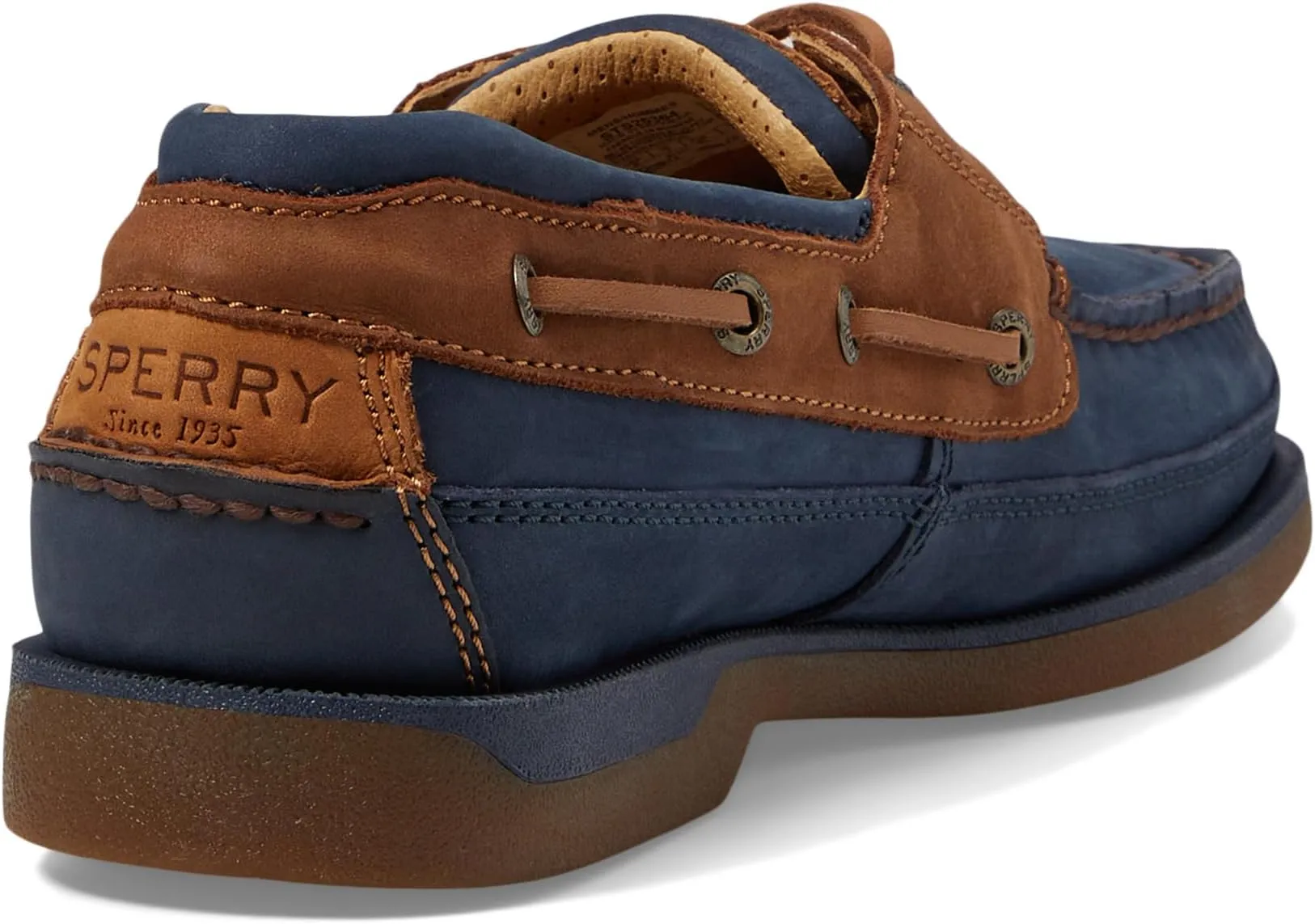 Gold Mako Sperry boat shoes, dark blue