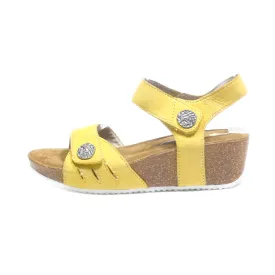 Hush Puppies Wedge Sandals Leather Yellow Colour For Women