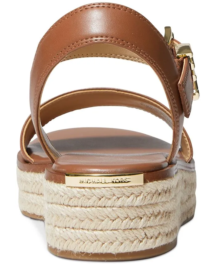 Michael Kors Women's Richie Espadrille Platform Wedge Sandals, Brown
