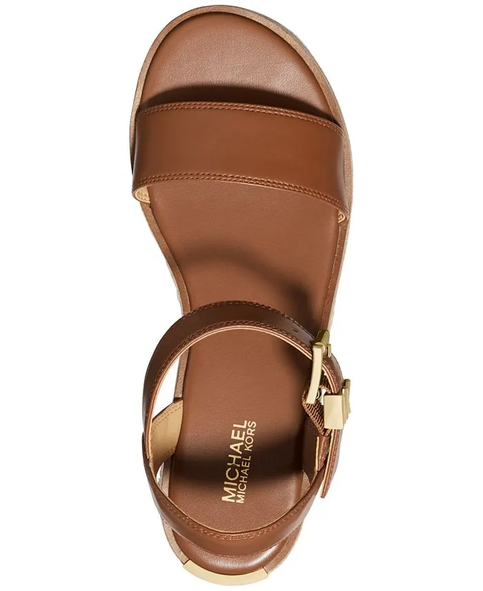 Michael Kors Women's Richie Espadrille Platform Wedge Sandals, Brown