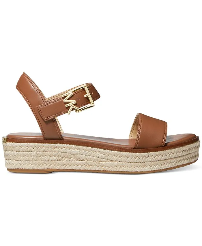 Michael Kors Women's Richie Espadrille Platform Wedge Sandals, Brown