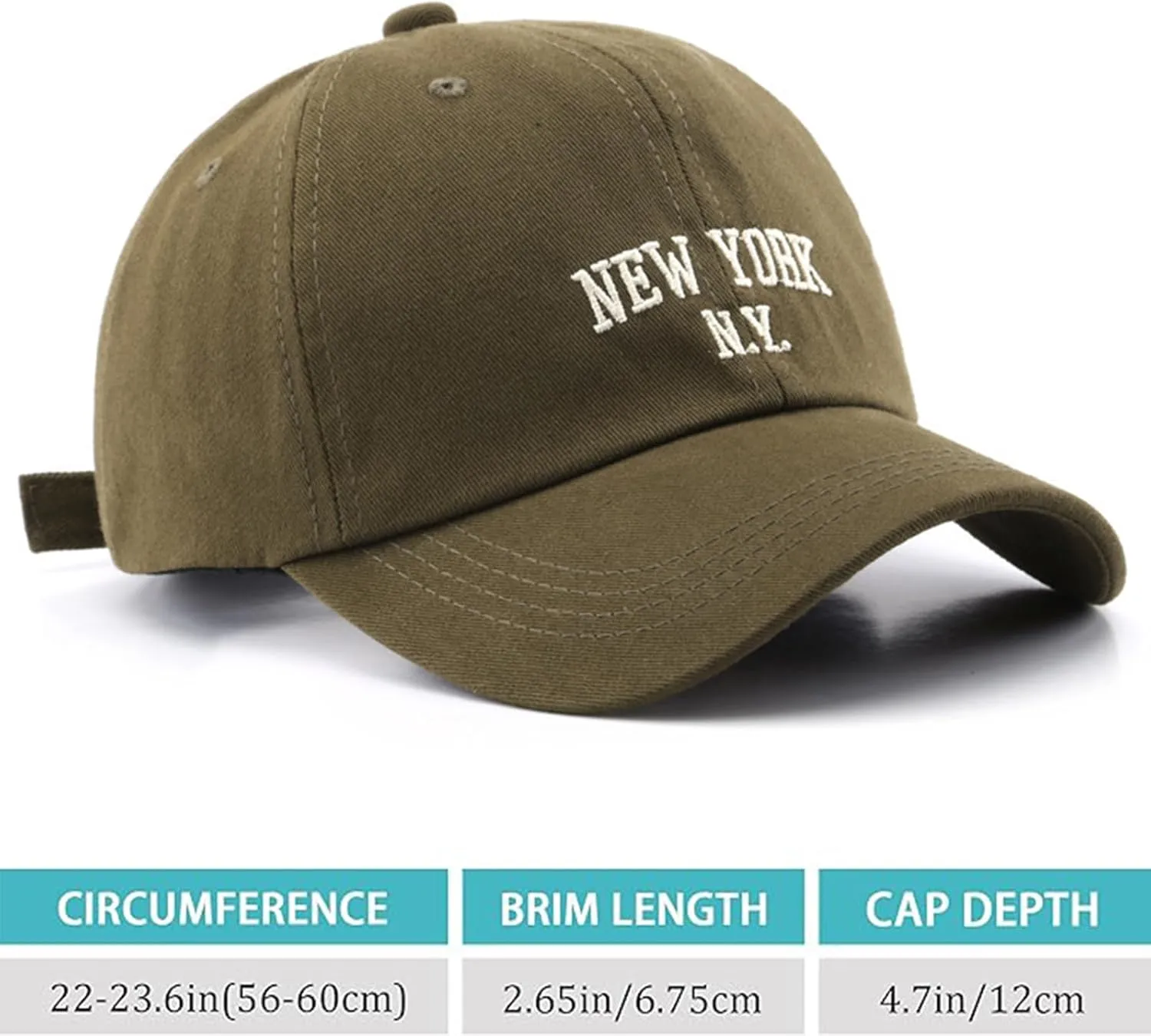 New York Baseball Hat for Women Adjustable Embroidery 100% Cotton Trucker Hats Classic Vintage Baseball Cap