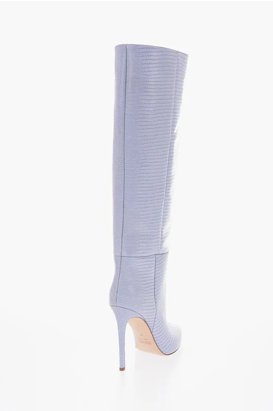 Paris Texas Point Toe Leather Boots with Stiletto Heel