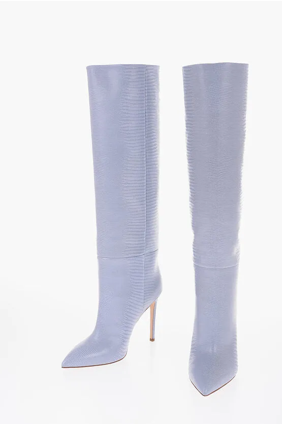 Paris Texas Point Toe Leather Boots with Stiletto Heel