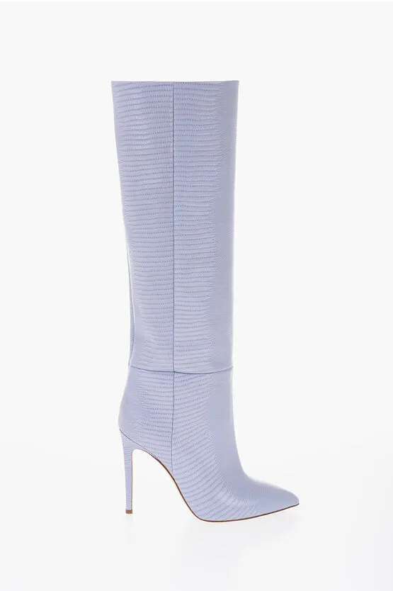 Paris Texas Point Toe Leather Boots with Stiletto Heel