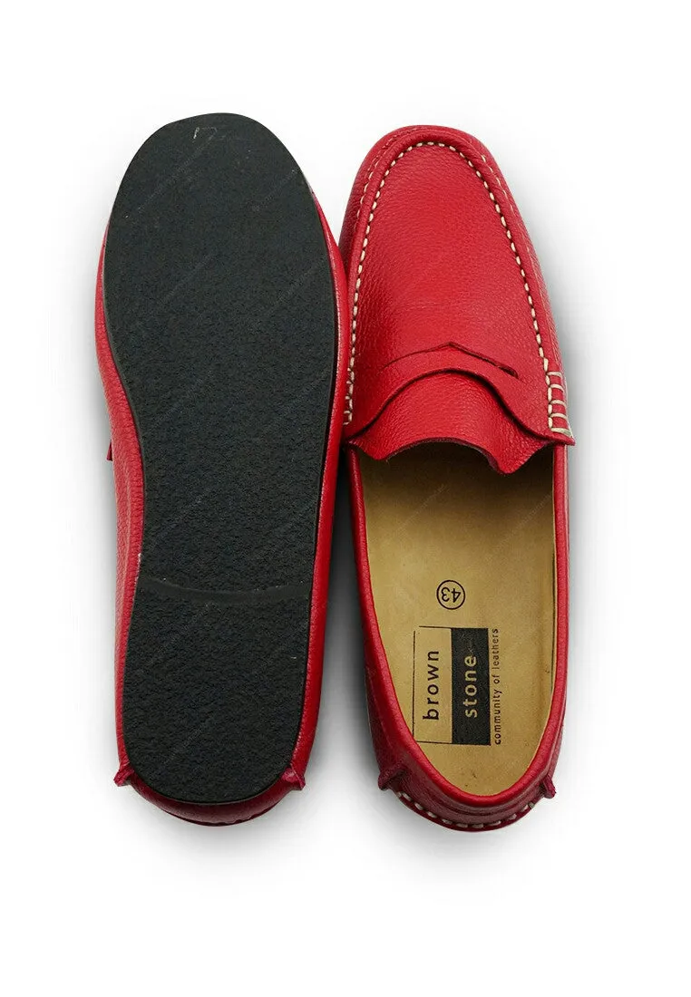 Penny Loafer Wrinkle Soft Leather Cherry Red