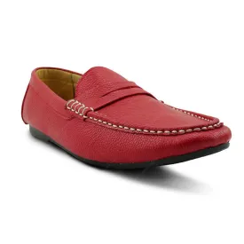 Penny Loafer Wrinkle Soft Leather Cherry Red