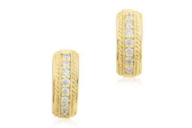 Penny Preville Twisted Gold and Channel-Set Diamond Huggie Earrings