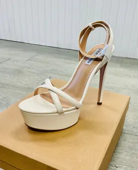 Steve Madden Marciana Ankle Strap Platform Stiletto Heels - White