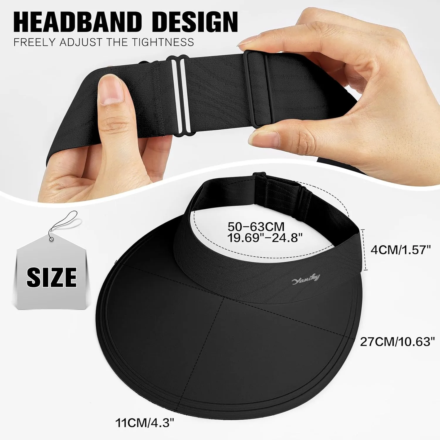 Sun Visor for Women Wide Brim Summer UPF50  UV Protection Seamless Sun Hats Foldable Beach Cap