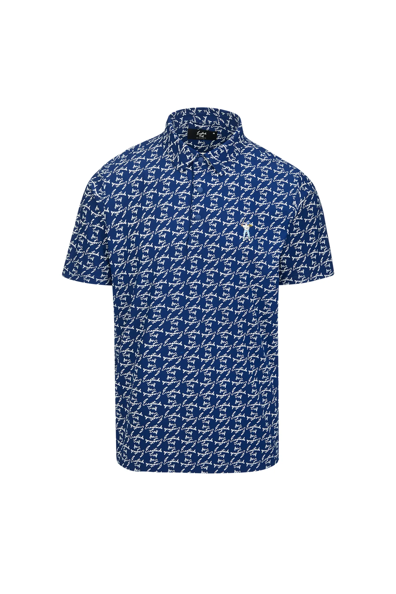 True Navy Print Eastsde Golf Men's Snap Placket Polo