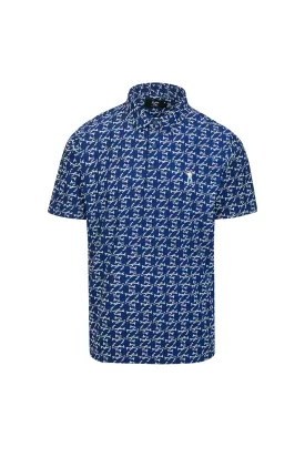True Navy Print Eastsde Golf Men's Snap Placket Polo