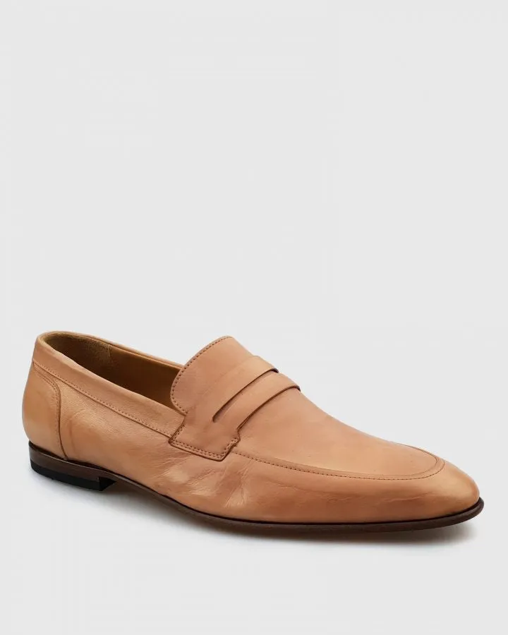 VINCENT & FRANKS VFS19 KANGAROO LEATHER APRICOT LOAFER