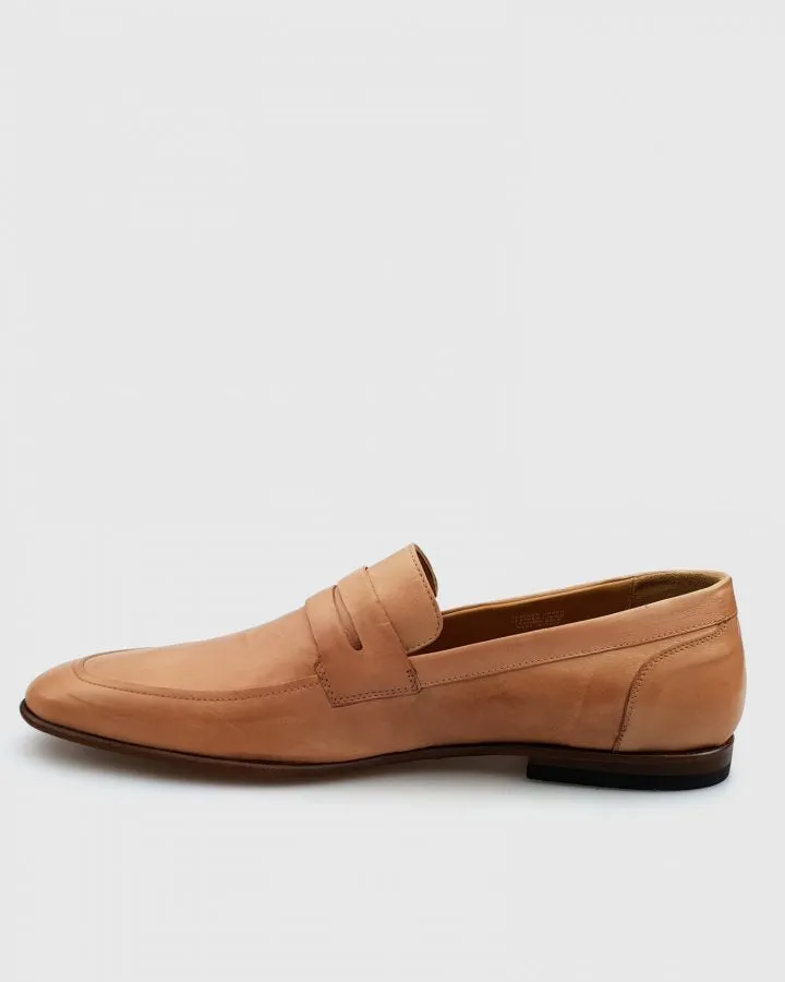 VINCENT & FRANKS VFS19 KANGAROO LEATHER APRICOT LOAFER