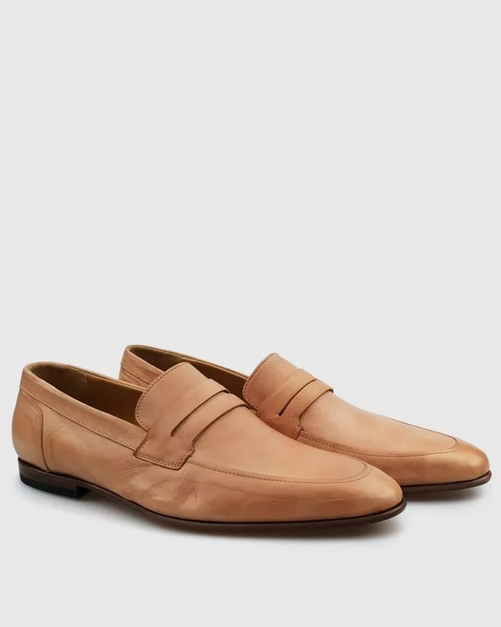 VINCENT & FRANKS VFS19 KANGAROO LEATHER APRICOT LOAFER